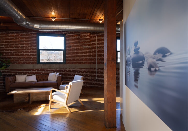a psilocybin therapy center waiting area