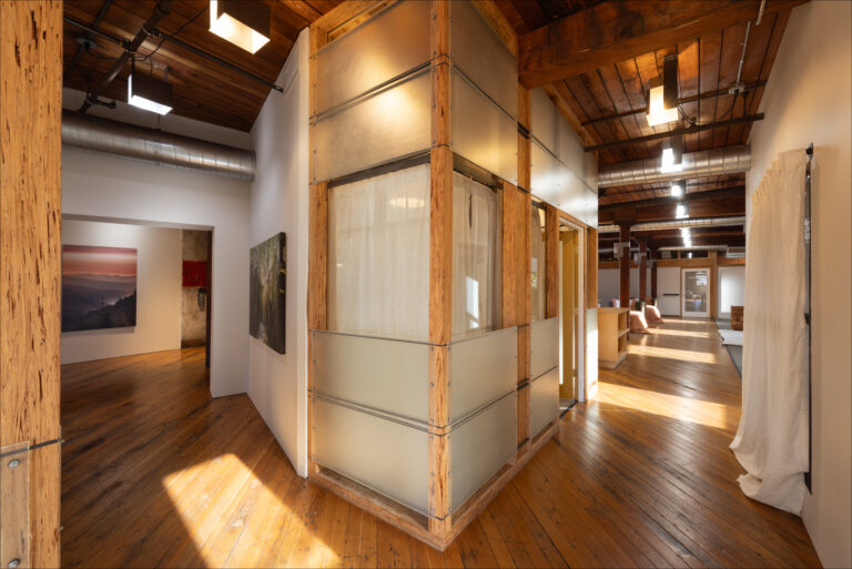 a psilocybin therapy center with wood floors