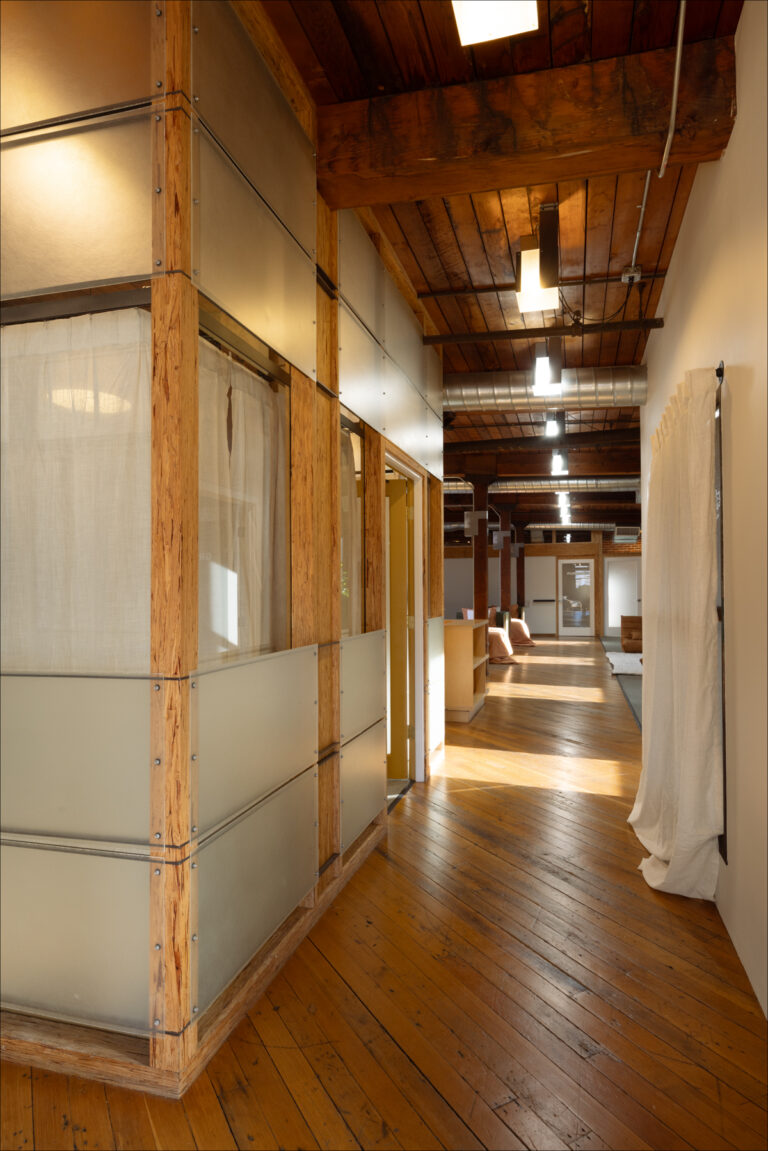 a psilocybin therapy center with wood floors