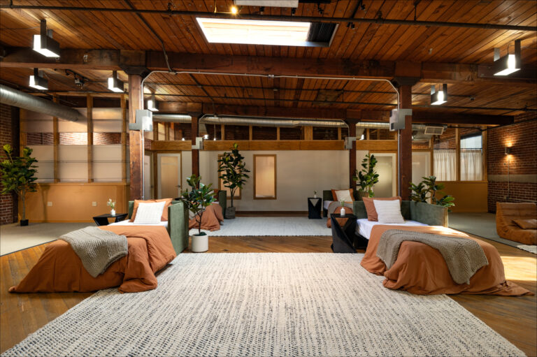 a psilocybin therapy center with wood floors