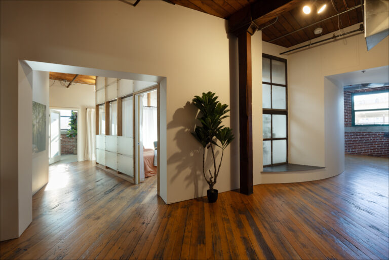 a psilocybin therapy center with wood floors